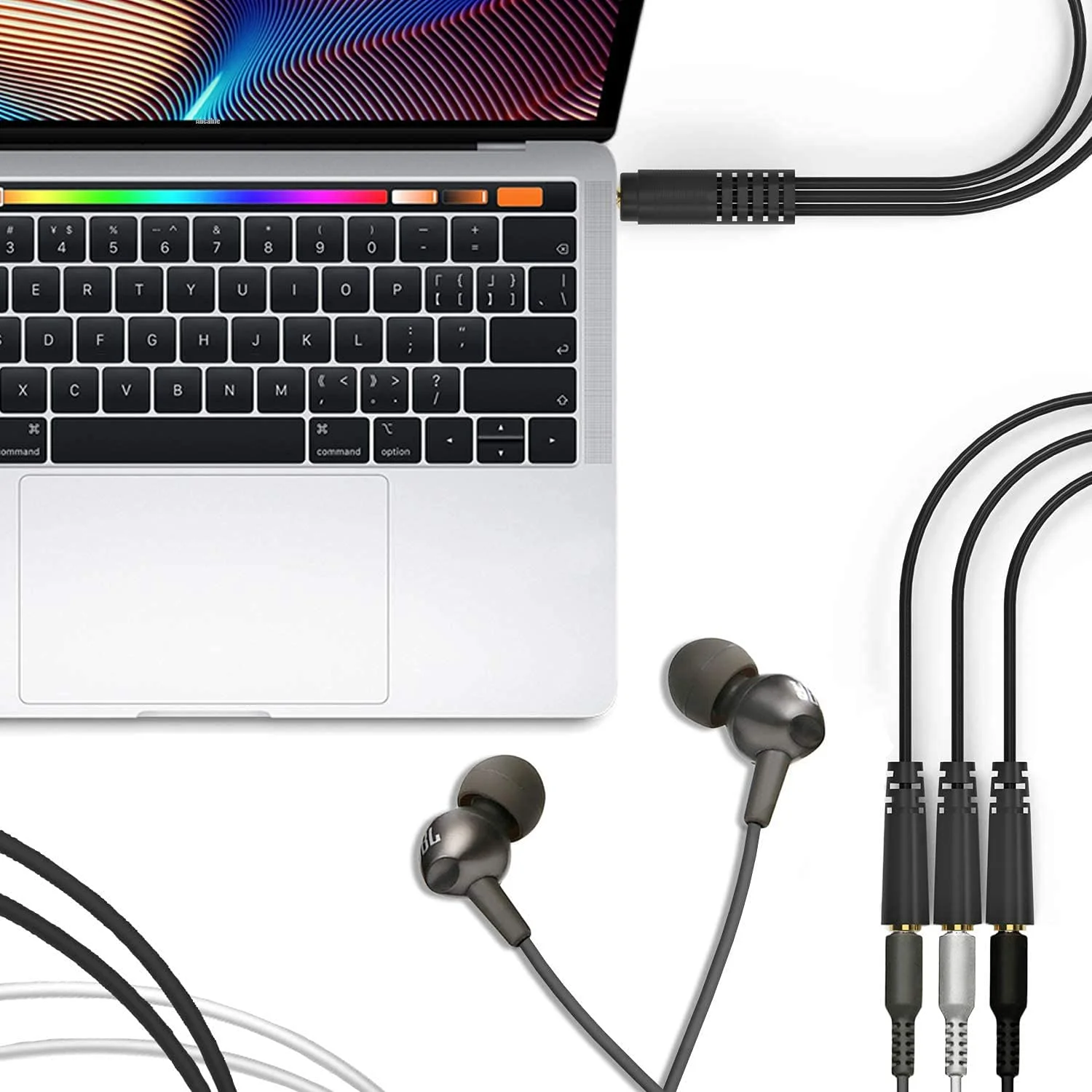 Adaptador de conector auxiliar estéreo de 3,5mm a 3x3,5mm, Cable divisor de auriculares 3,5 1/8 TRS/TRRS, Cable de extensión de Audio para altavoz de teléfono y PC - imagen 5