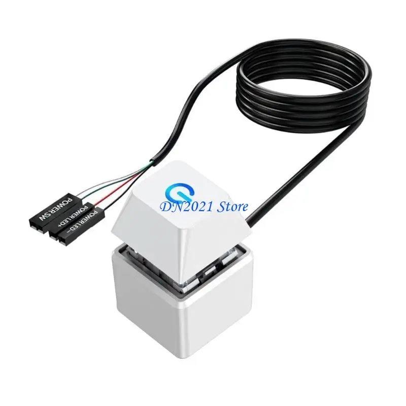 F3KE Internet Cafe Desktop Botón encendido Cambia extensión con luces LED colordul para computadora base placa - imagen 2