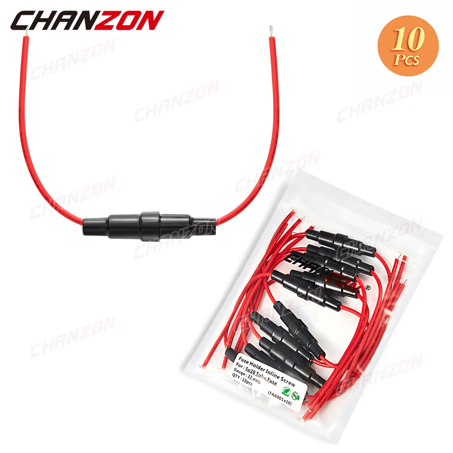 10 Uds 5x20 cajas de fusibles de vidrio en línea soporte de tubo de tornillo soporte de sujeción 24V 250V 125V AC 12V 3amp 5x20mm 22 AWG cable - imagen 5