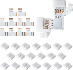Conector LED RGB de Esquina Antidesoldadura para Tira Sin Soldar