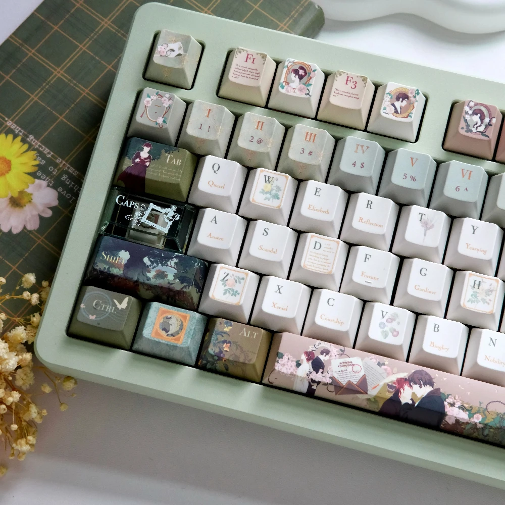 Teclas de orgullo y prejuicio, teclas de teclado mecánico Retro elegantes de alta gama Cherry Pbt