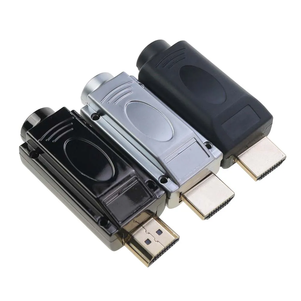 1 Uds Compatible con HDMI 2,0 conector macho terminales de ruptura sin soldadura/soldadura Modular ordenador TV enchufe de vídeo con carcasa - imagen 5