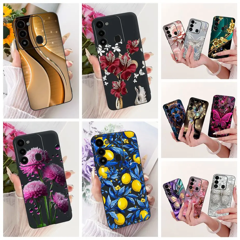 Para Tecno Spark 8C funda KG5k KG5j KG5n funda pintada de mariposa de lujo funda de teléfono suave de TPU para Tecno Spark GO 2022 Spark8C Fundas