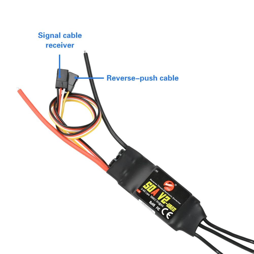 Controlador de velocidad ESC sin escobillas 40A 50A bidireccional con empuje inverso con UBEC para RC FPV Quadcopter aviones helicóptero - imagen 5