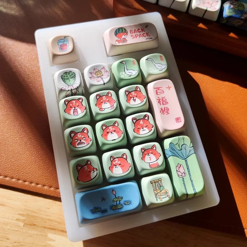 Tapa de teclado con temática de zorro, accesorio con 134 teclas, PBT, personalizado, Cherry/MOA/KCA, perfil para teclado mecánico, regalo - imagen 4