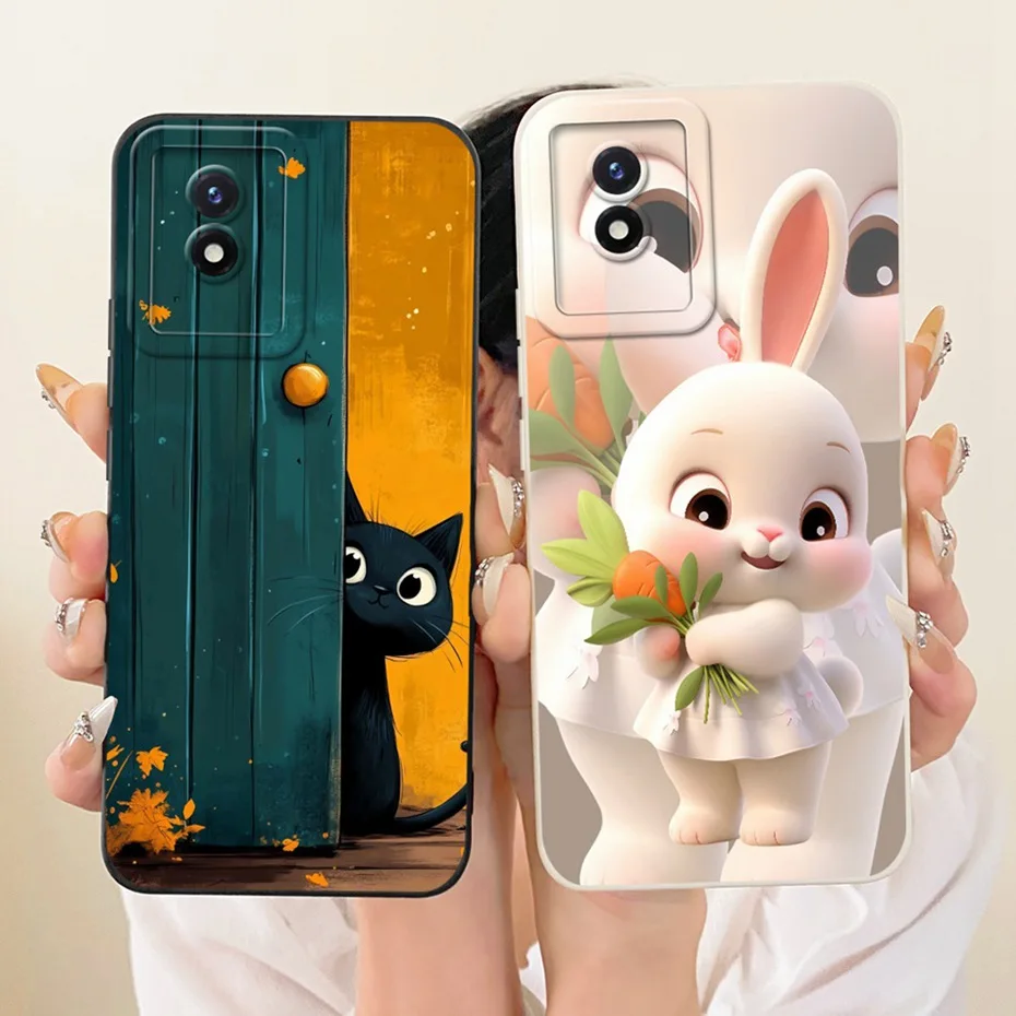 Nueva funda de teléfono de moda para Vivo Y02 Y02A Y02T Y02S fundas de silicona suave para Vivo Y02 Y02s cubiertas a prueba de golpes parachoques - imagen 2