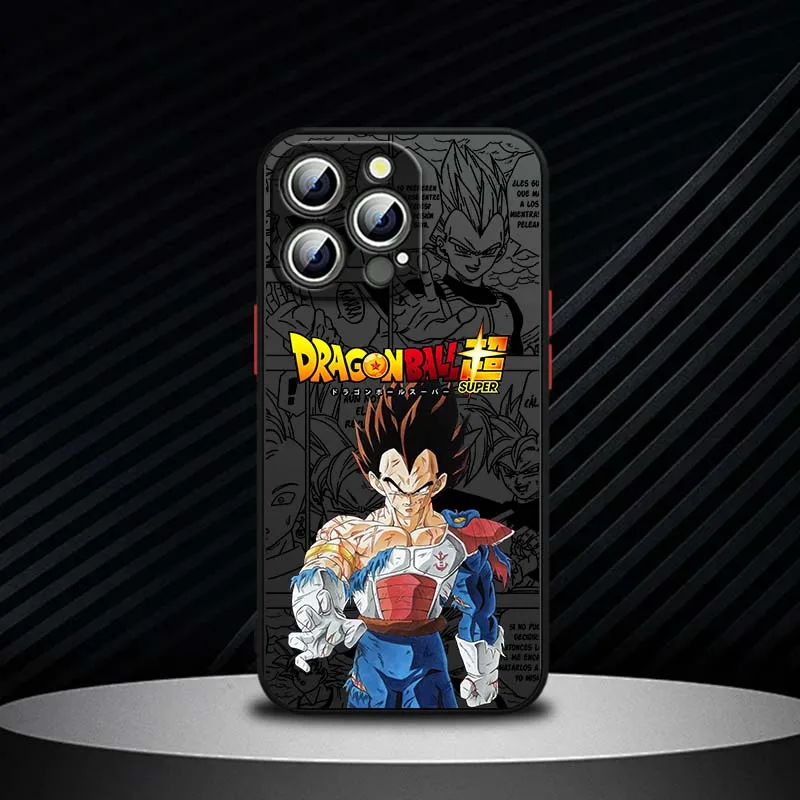 D-Dragon Ball Comic Vegeta Cool para Apple iPhone 17 16 15 14 13 12 11 Air Plus Pro Max funda de teléfono translúcida esmerilada - imagen 4