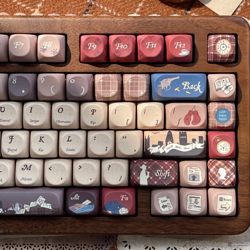 Sleepy Sheep Holmes' Dinner Party Keycaps personalizado PBT cereza/SO perfil Keycap lindo 5 lados tinte-sub dibujos animados Anime punto Key Cap - imagen 5