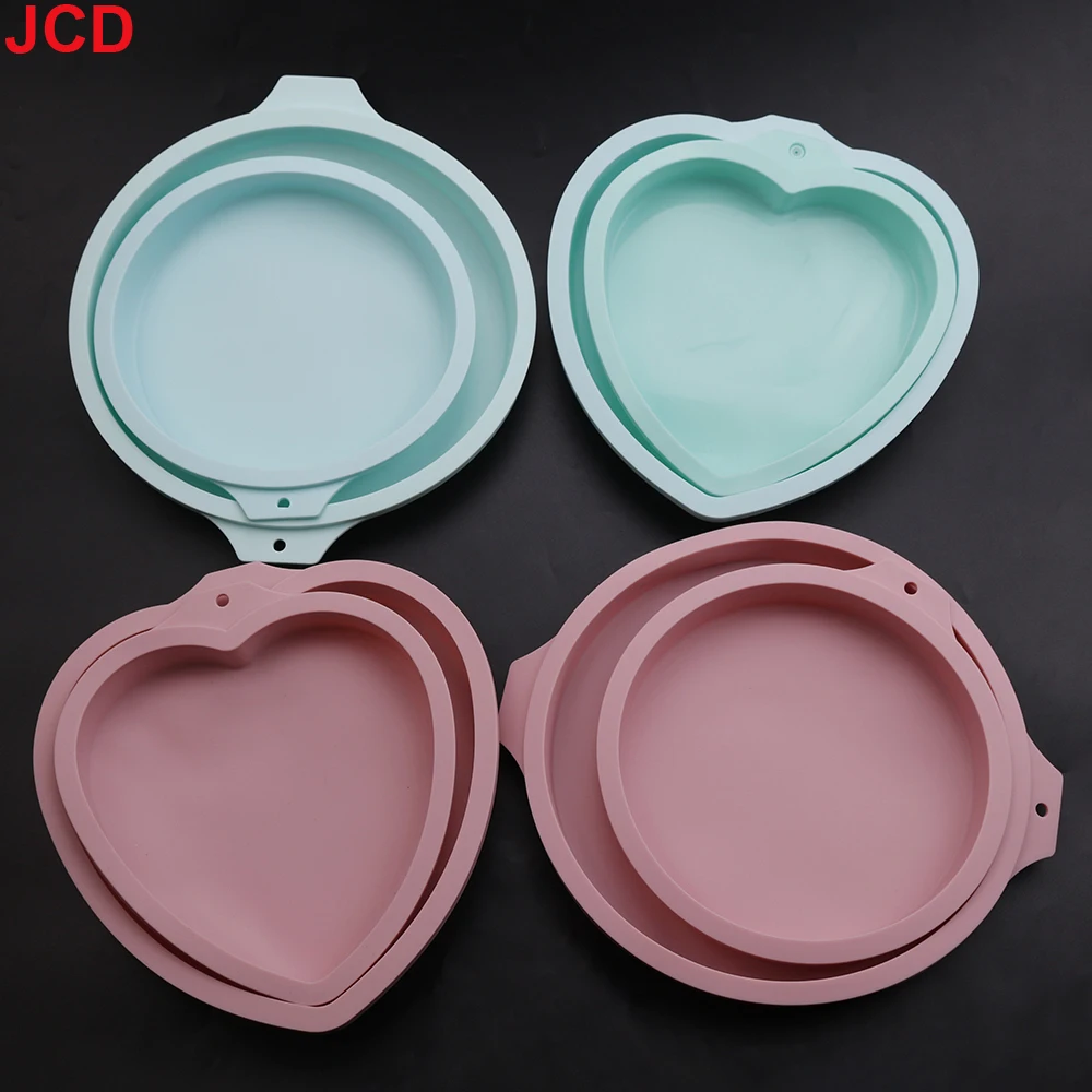 JCD-bandeja para hornear de 1 piezas y 6/8 pulgadas, molde de silicona Circular en forma de corazón, de arcoíris, para cocina, DIY - imagen 3