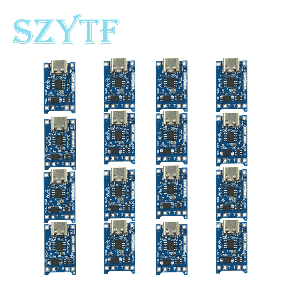 10 Uds TP4056 1A módulo de placa de carga de batería de litio TYPE-C interfaz USB protección de carga dos en uno