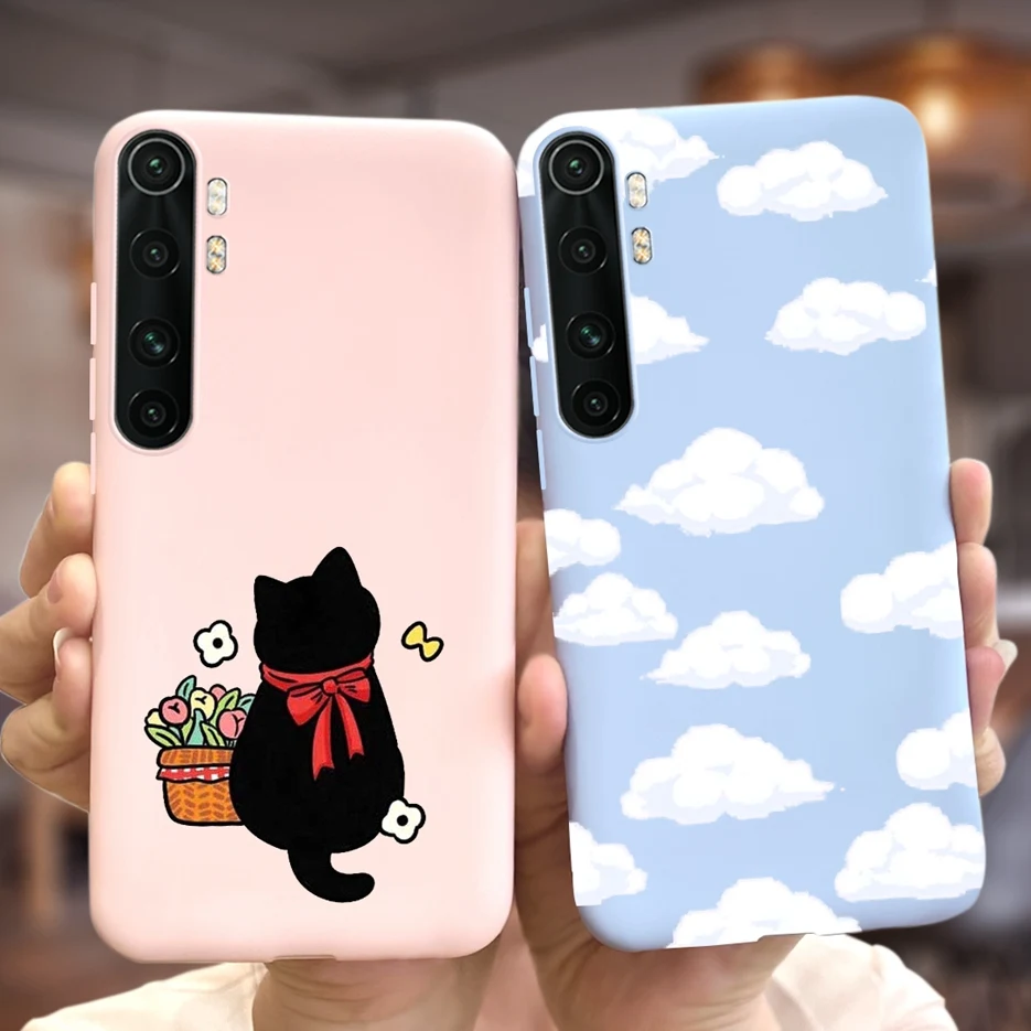 Funda trasera de silicona suave con flores de colores para Xiaomi Mi Note 10 Lite, funda Coque, bolsas - imagen 3