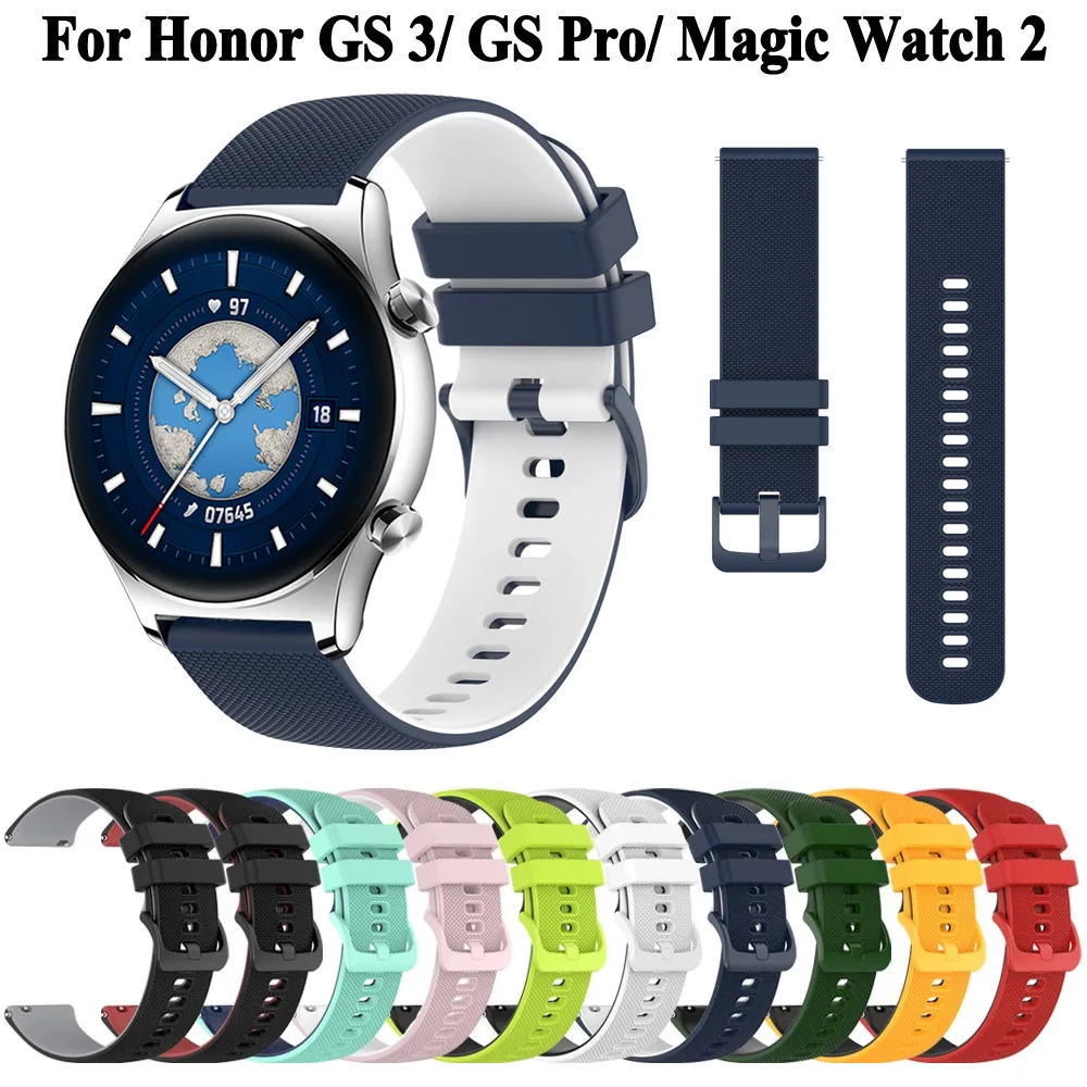 Reemplazo de correa de reloj inteligente de 22mm para HONOR Watch GS 3 GS Pro, correa de silicona MagicWatch 2 de 46mm, accesorios de pulsera