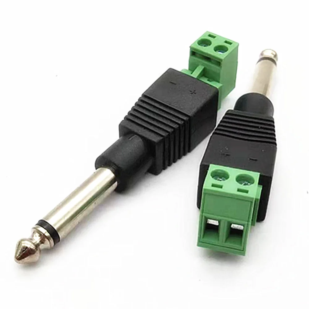 1 unidad de conector de Audio Jack de 6,35mm, 2 pines, 3 pines, conector macho de 1/4 ", 6,3mm, conector Mono estéreo sin soldadura, cabezal de Audio a enchufe terminal - imagen 2