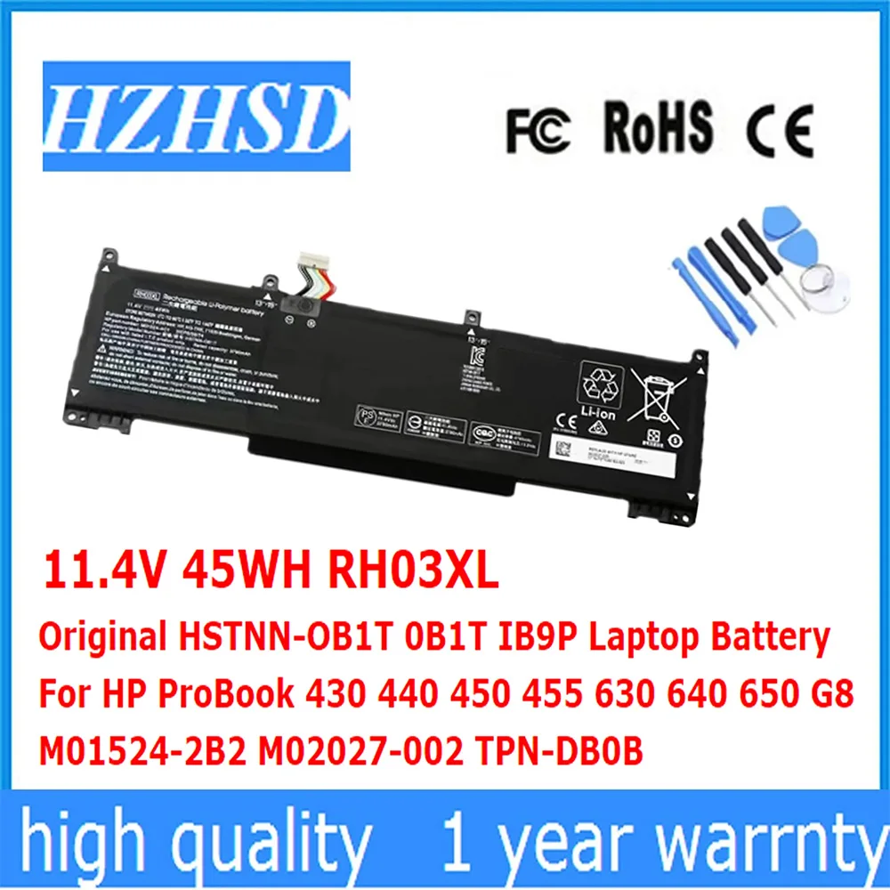 RH03XL 11,4 V 45Wh Original HSTNN-OB1T 0B1T IB9P batería del ordenador portátil para HP ProBook 430 440 450 455 630 640 650 G8 M01524-2B2 M02027