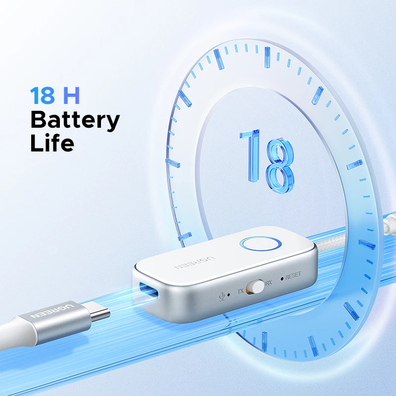 UGREEB Avión Bluetooth 5.4 Adaptador 3,5 mm AUX Jack Receptor transmisor de audio inalámbrico para aviones, aerolíneas, viajes, TV - imagen 5