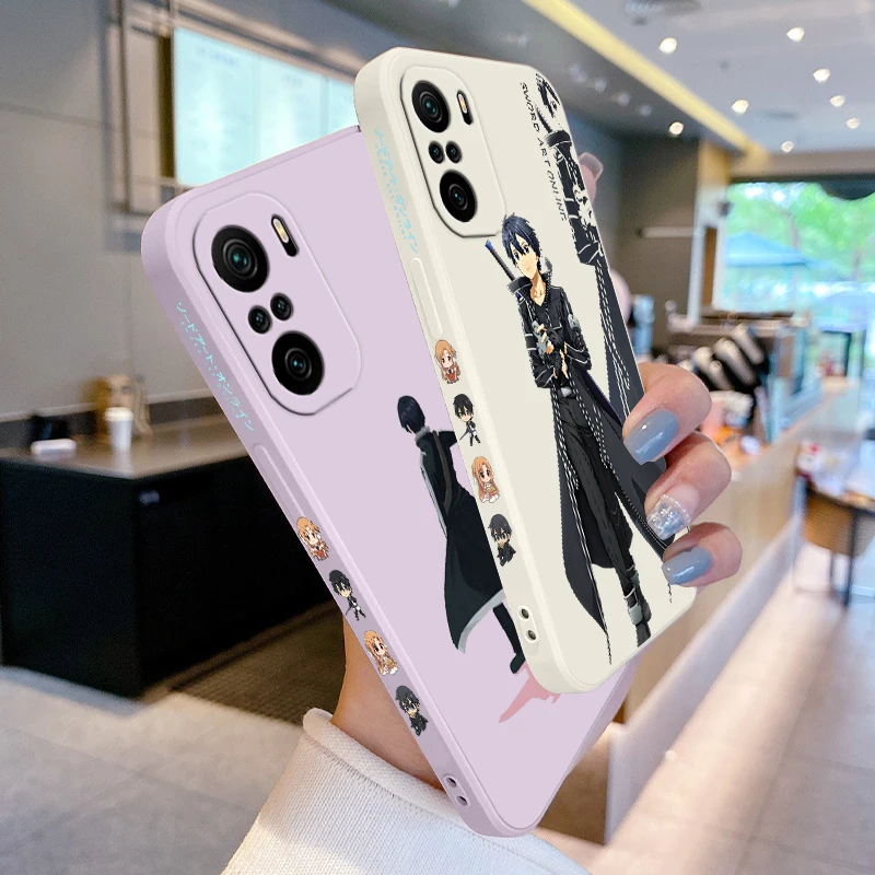 Sword Art Online funda de teléfono para Xiaomi Redmi Note 13, 12, 12Pro, 11, 11S, 11T, 10S, 10 Pro Plus, 5G, cuerda líquida izquierda - imagen 3
