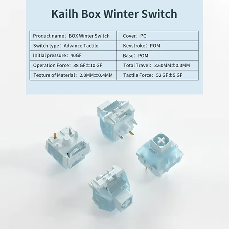 Kailh Box interruptor de invierno 5 pines RGB interruptores táctiles avanzados impermeables y a prueba de polvo para juegos Teclado mecánico Hotswap