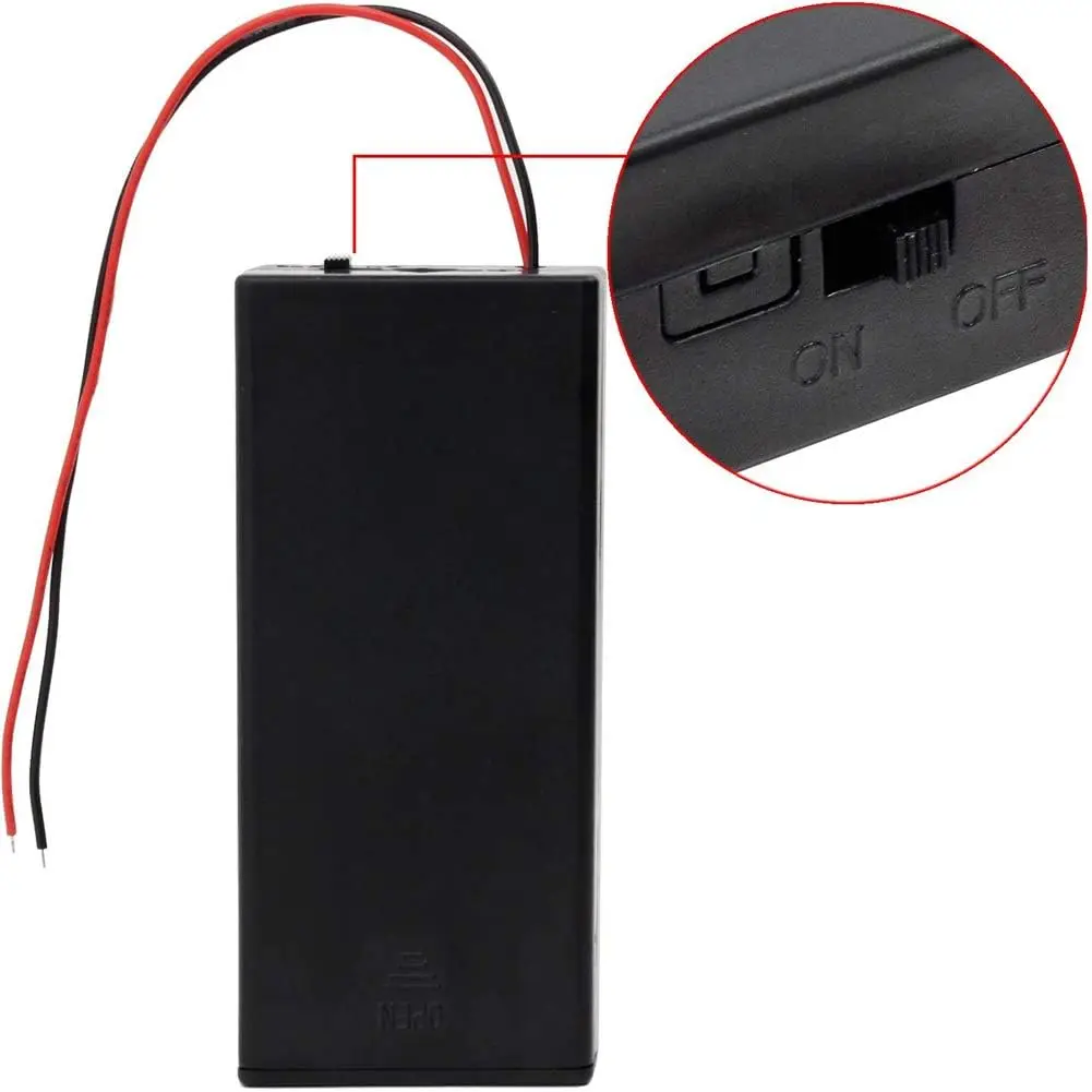 Caja de almacenamiento de batería 18650, 5 piezas, 2 ranuras X 3,7 V para 2x18650, contenedor con interruptor de encendido/apagado, 2 ranuras con interruptor - imagen 2