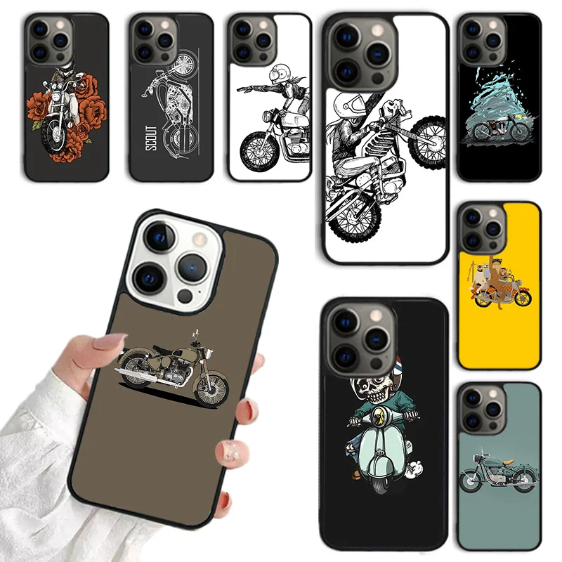 Funda de teléfono para motocicleta para iPhone 17 Air 16 15 14 12 13 PLUS 11 PRO MAX Fundas traseras coque