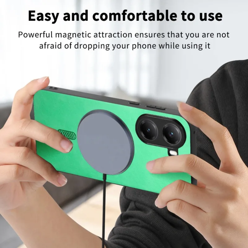 Funda para POCO X7 Pro X7pro de cuero de lujo para Magsafe carga inalámbrica magnética a prueba de golpes funda trasera de teléfono para POCO F7 Ultra - imagen 3