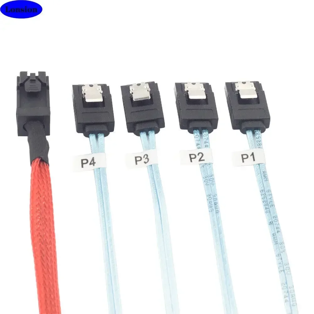 Cable de conexión de alta velocidad para servidor SATA MINI SAS HD SFF-8643 a 4 puertos - imagen 2