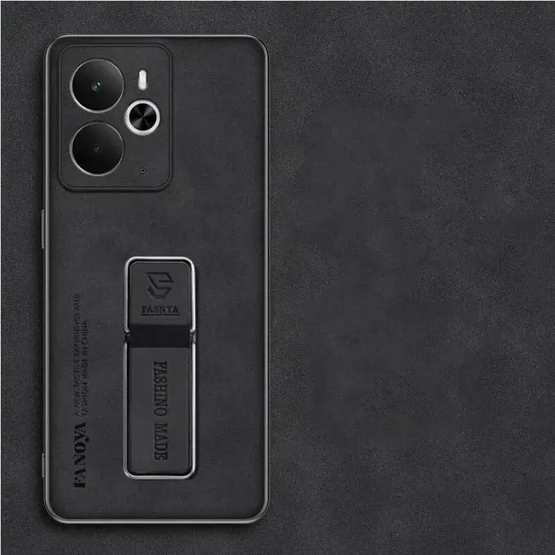 Funda de piel de oveja para Realme 15 15T 14 5G, funda para Realme 14 Pro Plus, funda de silicona mate de lujo con soporte para parachoques - imagen 2