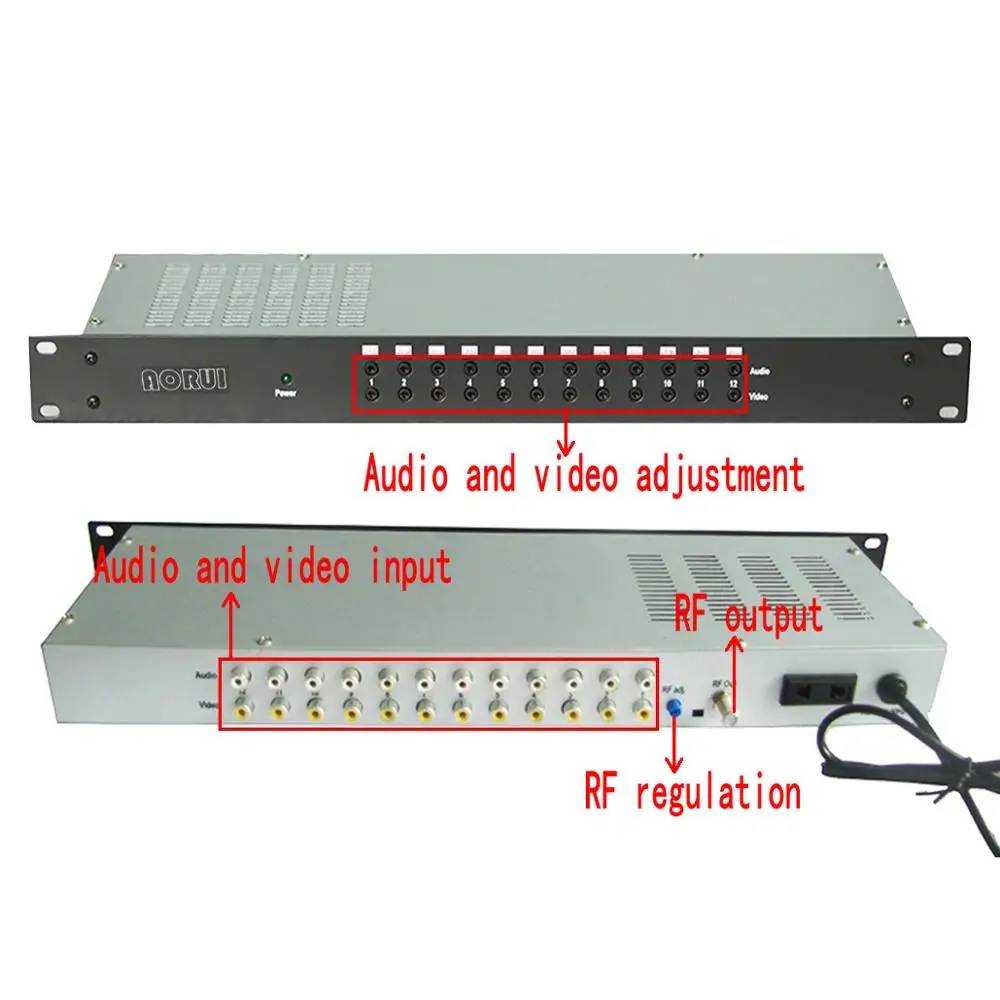 Modulador analógico de 12 canales Av a Rf Cable de hotel Audio y vídeo frontal a Rf Pal-dk Pal-bg Ntsc Rf Modulador - imagen 5