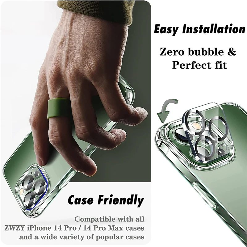 3 uds Protector de lente de cámara de vidrio templado para IPhone 13 14 15 Pro Max 12 Mini Plus 15Pro 14Pro IPhone15 accesorios de cubierta para IPones - imagen 3
