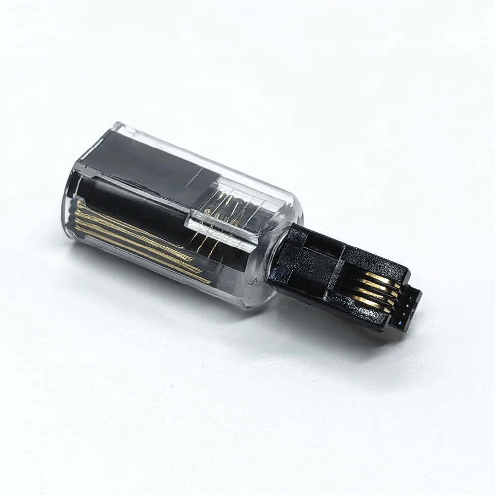 Deslizador de Cable telefónico Universal RJ9 4P4C, adaptador giratorio extendido de 360 grados, antienredos, Cable adaptador giratorio fijo