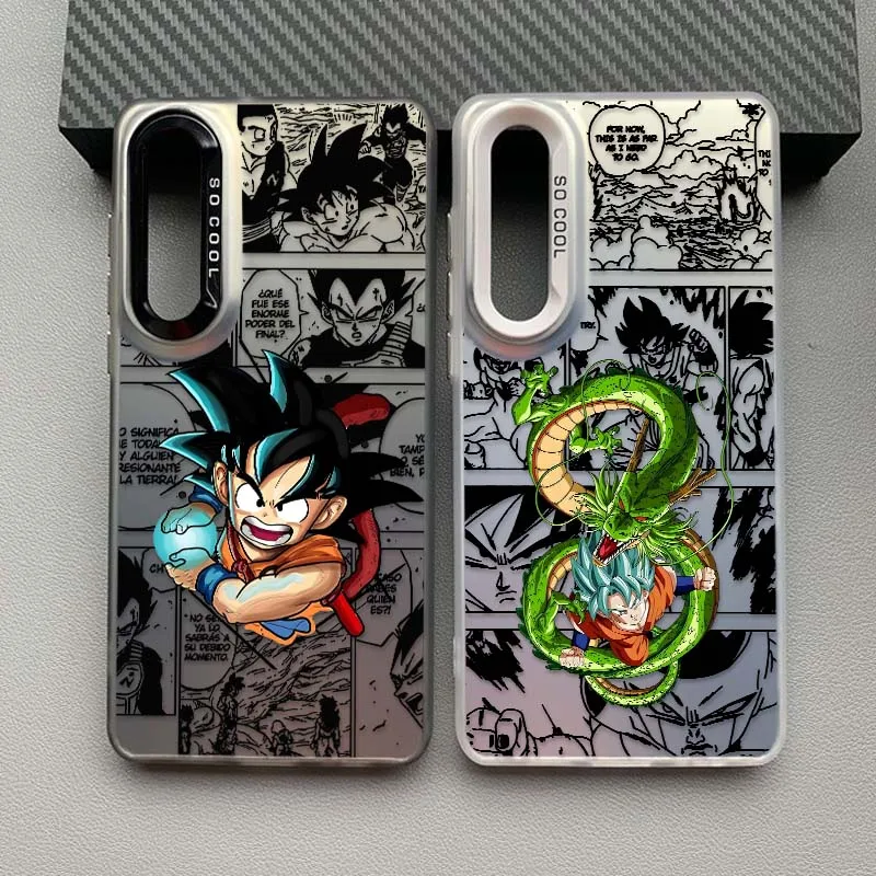 Dibujos animados d-dragon Ball Anime para Samsung Galaxy A73 A71 A56 A54 A53 A52 A51 A35 funda de teléfono plateada colorida