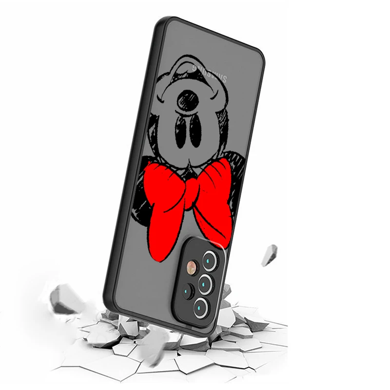 Disney Minnie Mouse rojo esmerilado translúcido para Samsung Galaxy S24 S23 S22 S21 S20 FE S10 S9 S8 Plus Ultra Pro 5G Funda - imagen 3