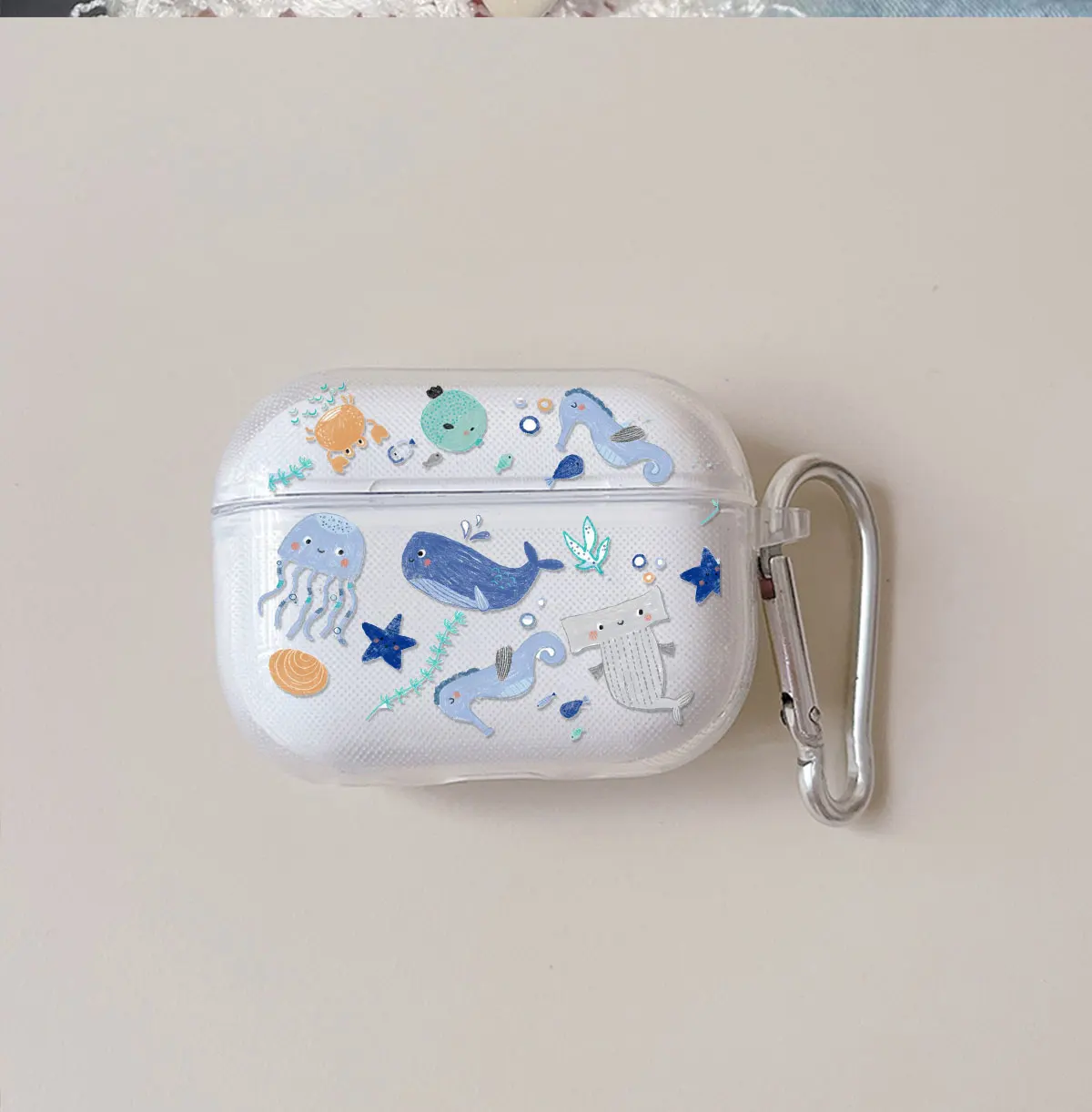 Funda para auriculares con tema marino, funda de silicona suave para Airpods Pro 3 con patrón oceánico, protección duradera para Airpods 4 3 2 - imagen 5