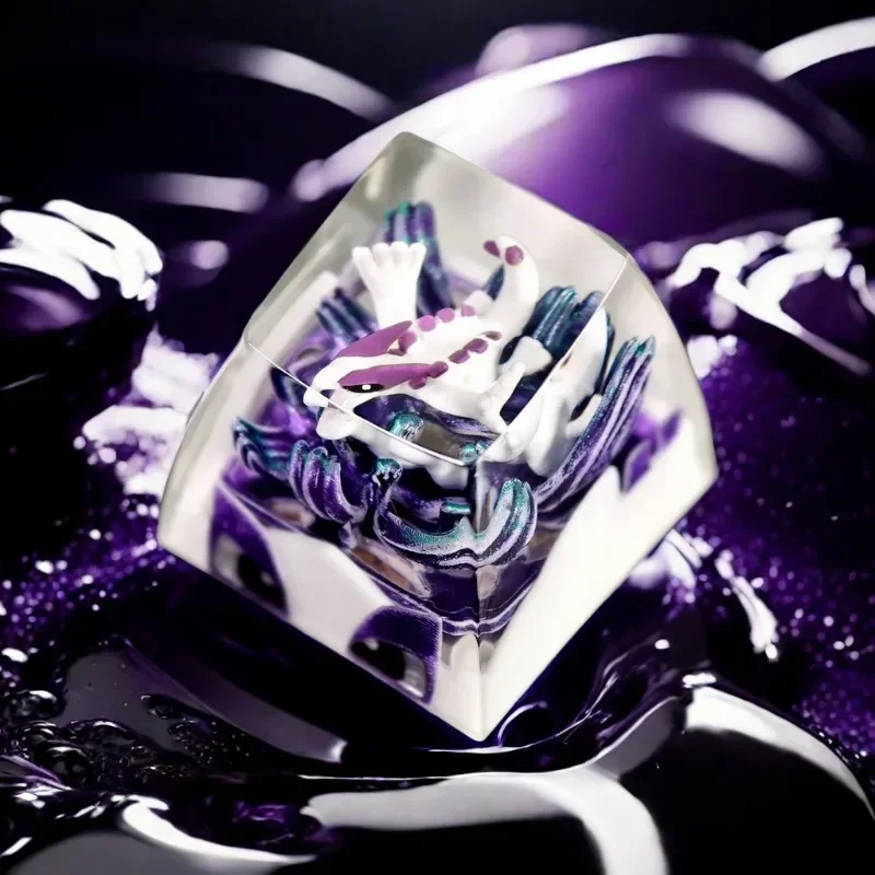 Anime Pocket Monster Keycap Snorlax Gengar Vulpix Pikachu Journeys estéreo lindo eje transversal Teclado mecánico resina Keycap - imagen 5