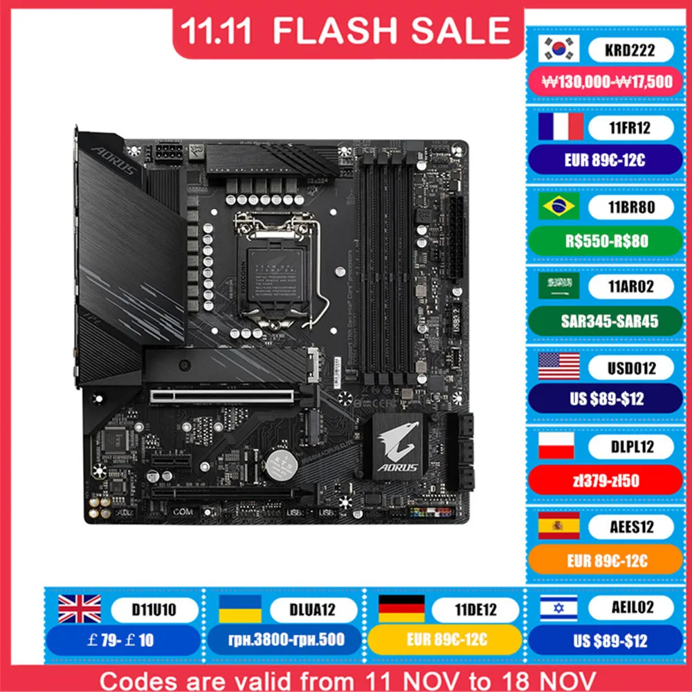 Para placas base B560M AORUS ELITE LGA 1200 DDR4 128GB M-ATX para placa base de escritorio Intel B560 M.2 SATA III USB3.0
