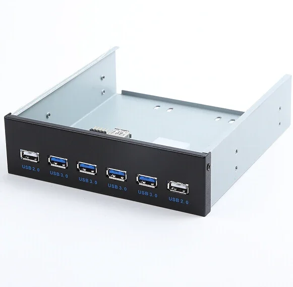 4 puertos USB 3,0 + 2 puertos USB 2,0 ordenador de escritorio Panel frontal unidades ópticas expansión USB3.0 CD-ROM soporte montaje HUB Bay - imagen 5