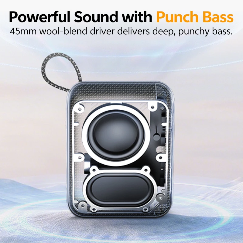 QCY SP2 Mini altavoz Bluetooth 5,3 inalámbrico graves profundos caja de sonido HIFI altavoz de luz RGB portátil IP67 subwoofer impermeable - imagen 3