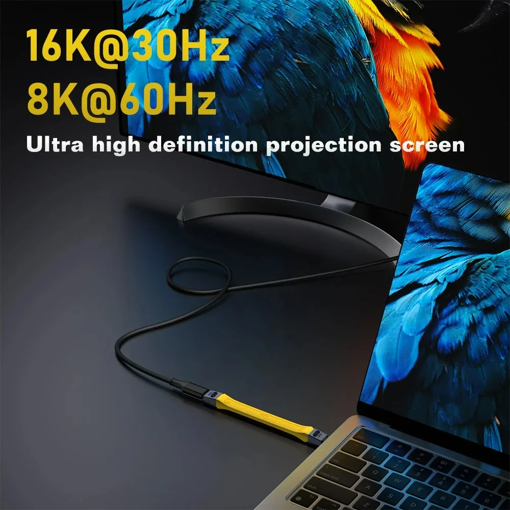 Cable USB4 v2.0 80Gbps Compatible con Thunderbolt5/4/3 Soporte 8K@60Hz PD3.1 240W Cable corto USB C a C para teléfono móvil SSD - imagen 4