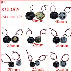 Altavoz ultradelgado de 8 ohmios, 0,5 vatios, 0,5 W, 32R, diámetro de 20Mm, 23Mm, 26Mm, 32MM, 36Mm, 40Mm, 50MM, con cable Terminal MX1.25 de 15Cm de longitud