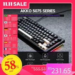 Teclado Mecánico Akko 5075 V3 75% RGB Inalámbrico Hot-Swap