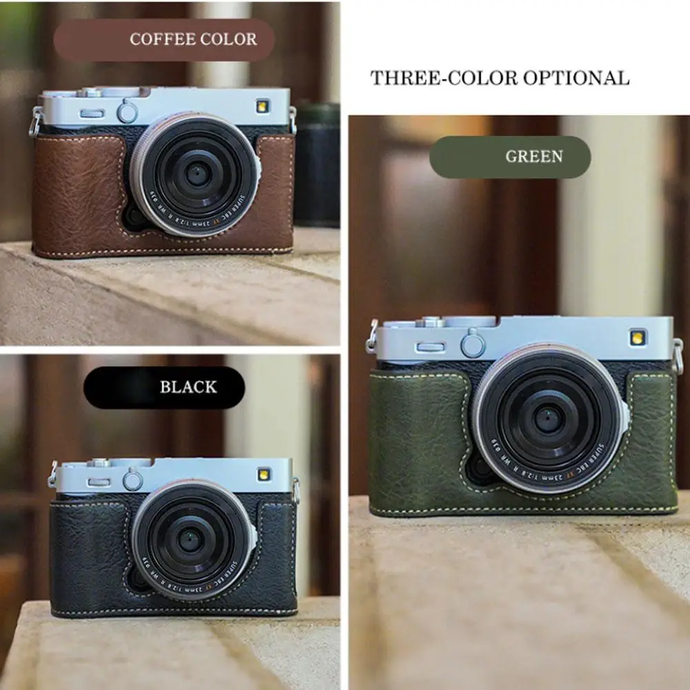 Funda protectora de cuero PU para cámara Fuji XE5, accesorio de correa para cámara XE5, bolsa para cámara antipolvo y antisuciedad - imagen 4