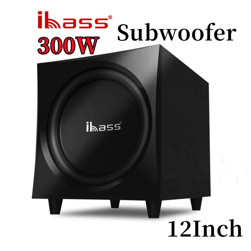 Ibass-Subwoofer activo de potencia máxima de 12 pulgadas, 300W, con amplificador de pared Echo, estantería 2,0, Audio, cine en casa, centro de música, Boombox - imagen 3