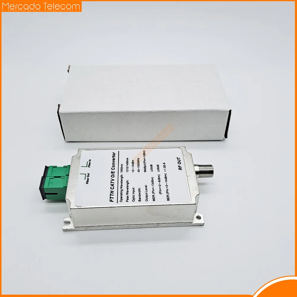 CATV Mini receptor FTTH fibra óptica WDM Node RF convertidor Triplexer mínimo interior AGC 1310nm/1490nm/1550nm sin alimentación