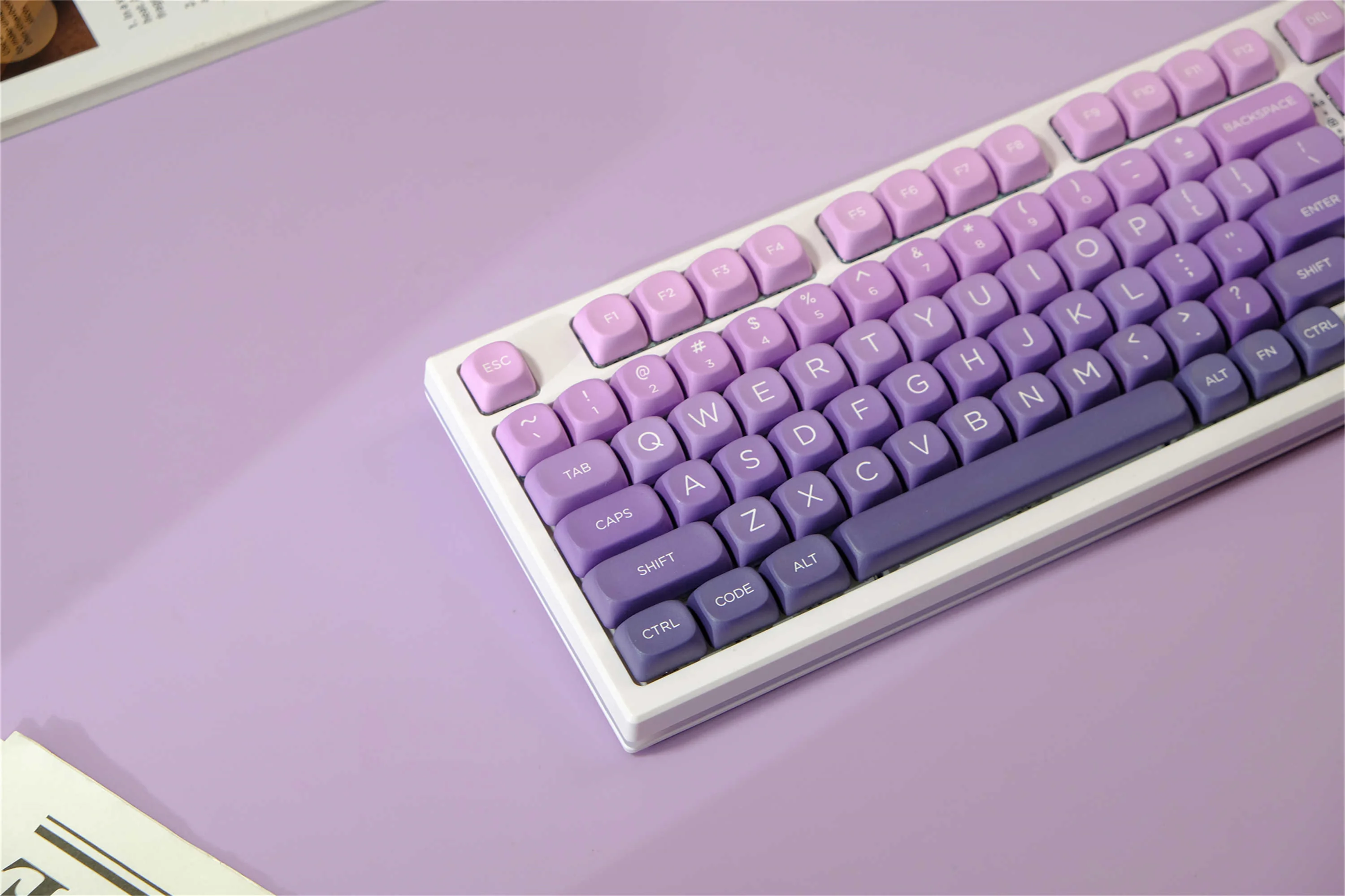 Teclas violetas, 126 teclas, Material PBT, perfil MOA, DYE-SUB personalizado para teclado mecánico CHERRY MX Switch - imagen 3