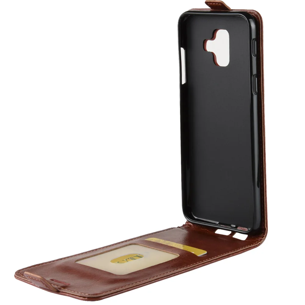 Para Samsung Galaxy A6 2018 Funda de cuero con tapa para Samsung Galaxy A6 2018 cubierta Vertical de alta calidad con tarjetero - imagen 5