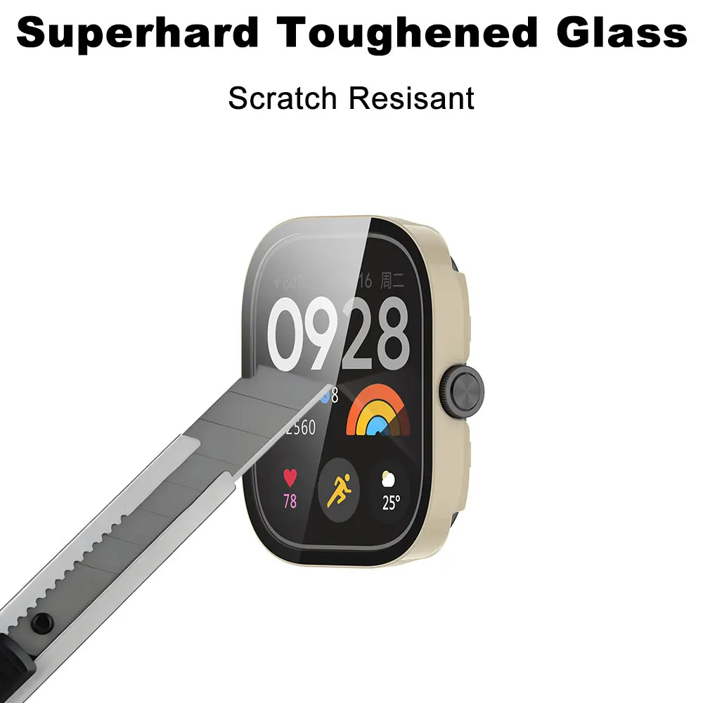 Funda de PC + vidrio templado para Redmi Watch 5 Protector de pantalla parachoques antiarañazos Redmi Watch 5 eSIM funda protectora para reloj inteligente - imagen 3