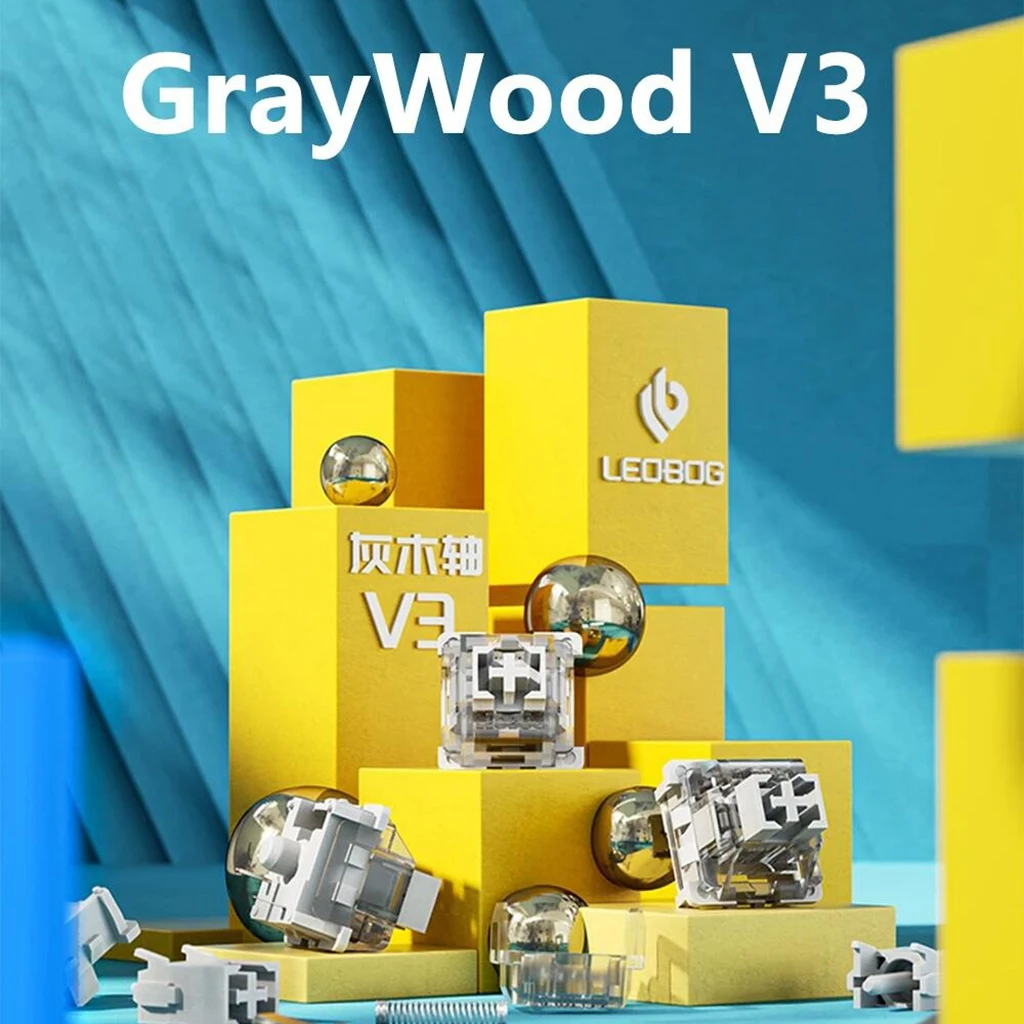 LEOBOG GreyWood V3 interruptor lineal gris interruptores Teclado mecánico personalizado 3 pines DIY teclado para juegos MX RGB interruptor MX de intercambio en caliente - imagen 2