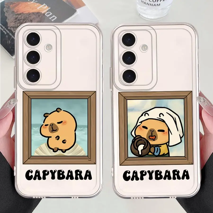Funda de teléfono suave Capybara bonita y encantadora para Samsung Galaxy S25 Edge S23 Ultra S22 FE S24 S21 S20 Plus Note 20 Ultra 10