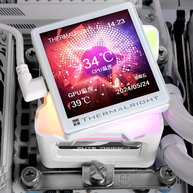 Thermalright-radiador de refrigeración por agua todo en uno ELITE VISION 360 ARGB, pantalla LCD IPS de 2,73 pulgadas/DIY/magnética - imagen 5