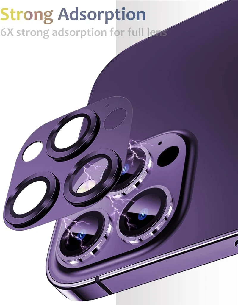Protector de cristal de lente de cámara de Metal para IPhone 14 13 15 Pro Max 12 Mini 14 Plus 14Pro 13Pro 15Pro i14 accesorios de cubierta de lente de vidrio - imagen 3