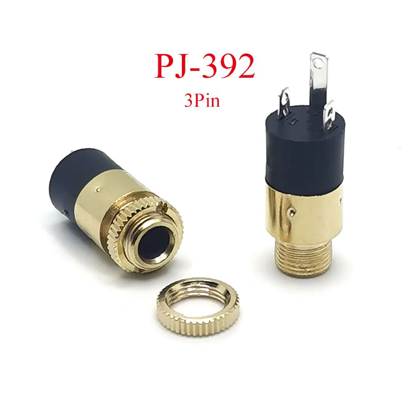 Enchufe hembra estéreo de La serie PJ con tornillo 3,5, Conector de Audio para auriculares 3P 4P de doble canal Vertical 3,5, 392mm, 1 unidad - imagen 5